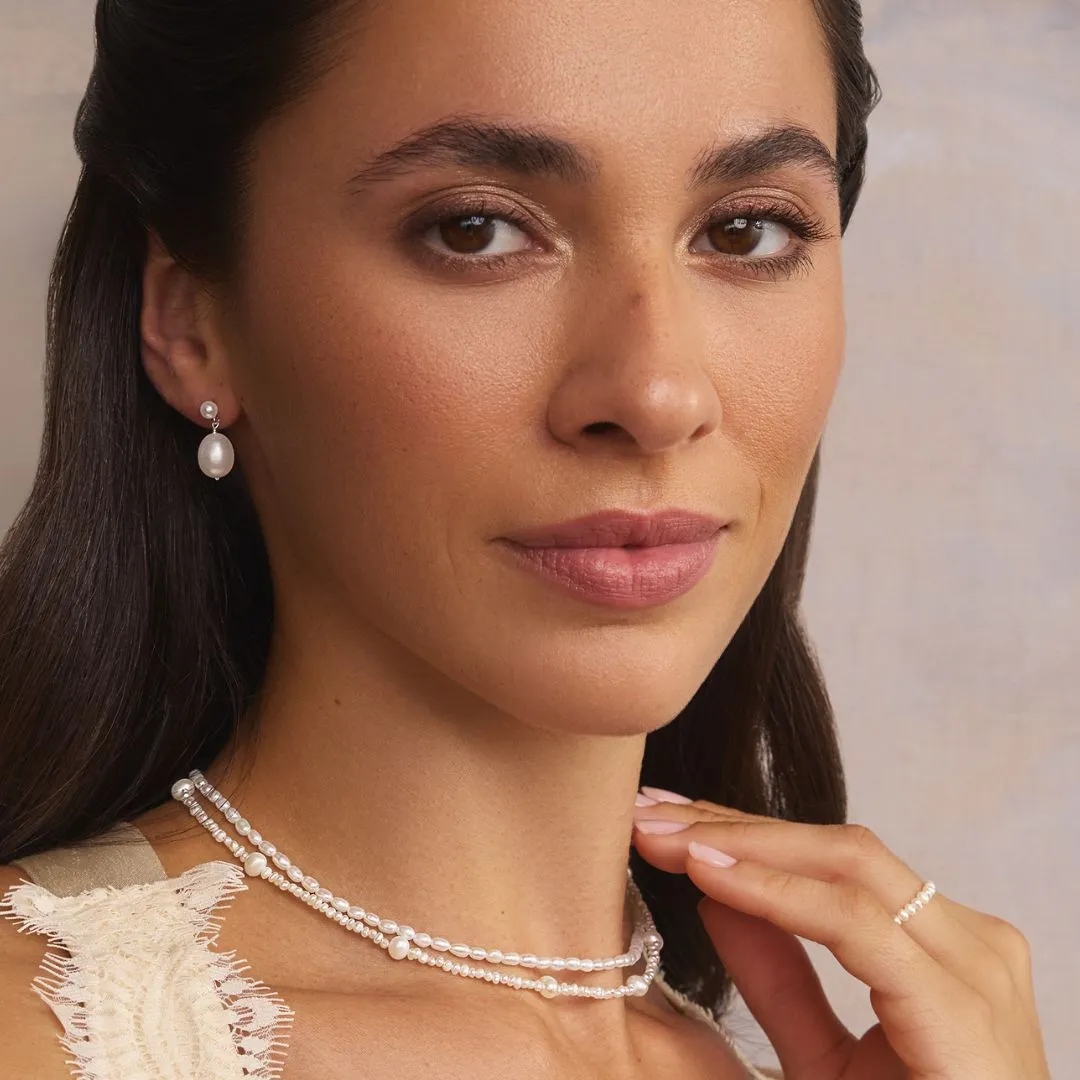 Silver Multi Pearl Choker sold by Lily & Roo product image thumbnail 4