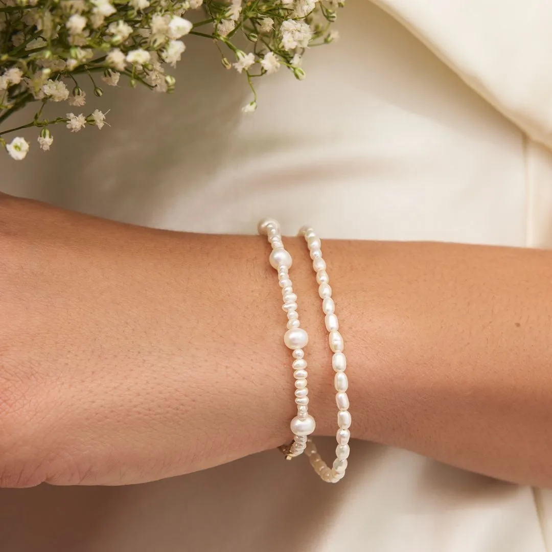 Silver Multi Pearl Bracelet sold by Lily & Roo product image thumbnail 3