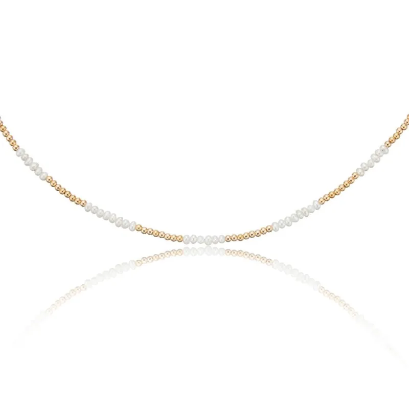 Gold Beaded Mini Pearl Choker sold by Lily & Roo