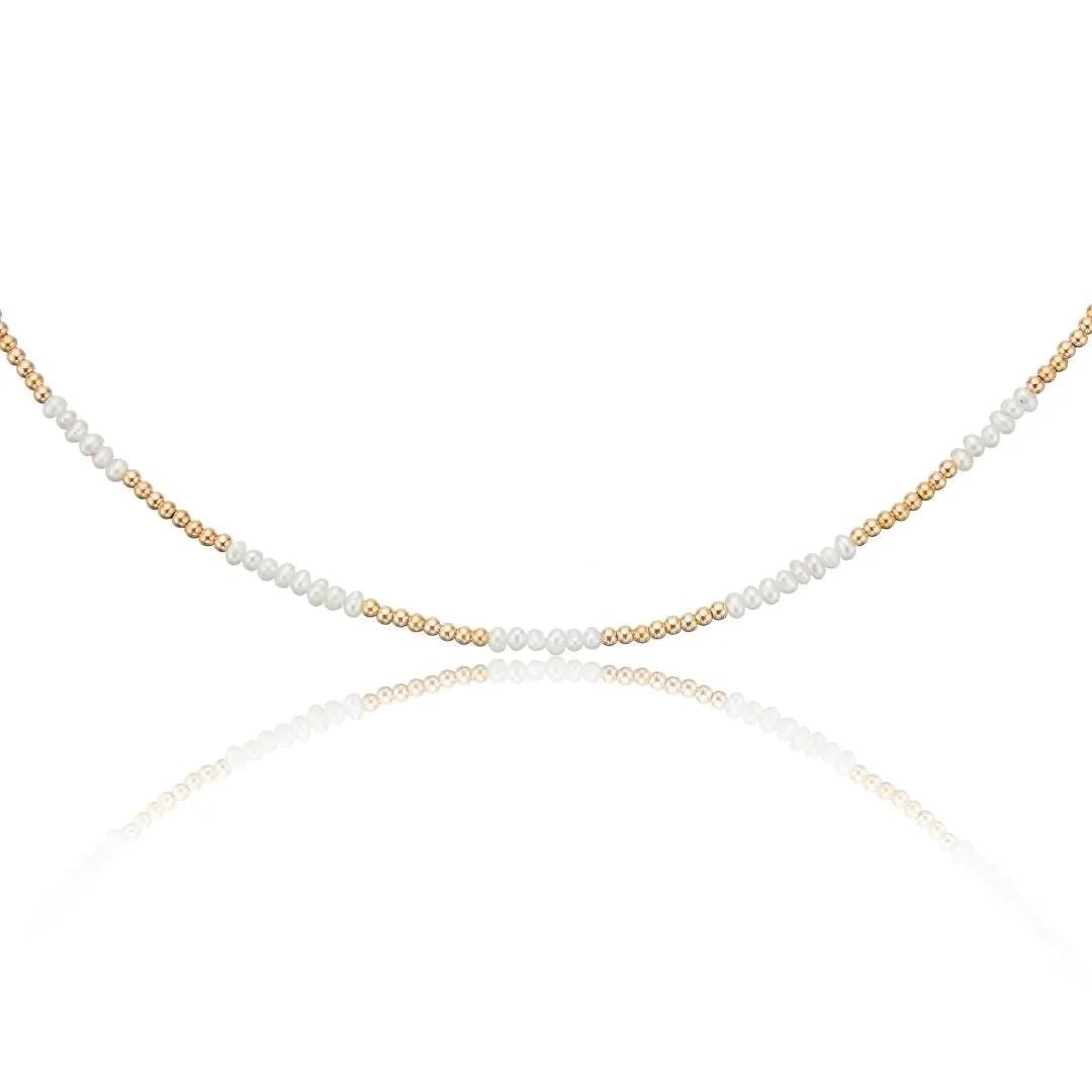 Gold Beaded Mini Pearl Choker sold by Lily & Roo