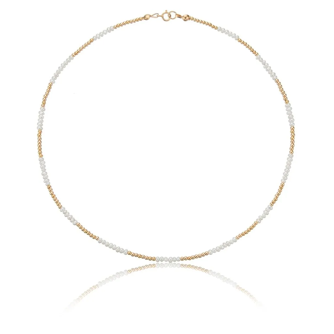 Gold Beaded Mini Pearl Choker sold by Lily & Roo product image thumbnail 3