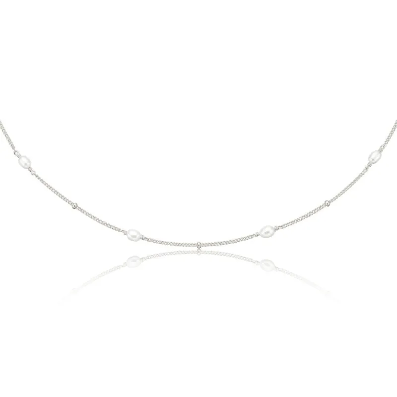 Silver Seed Pearl Satellite Choker sold by Lily & Roo
