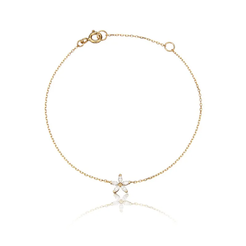 Gold Diamond Style Flower Bracelet made by Lily & Roo