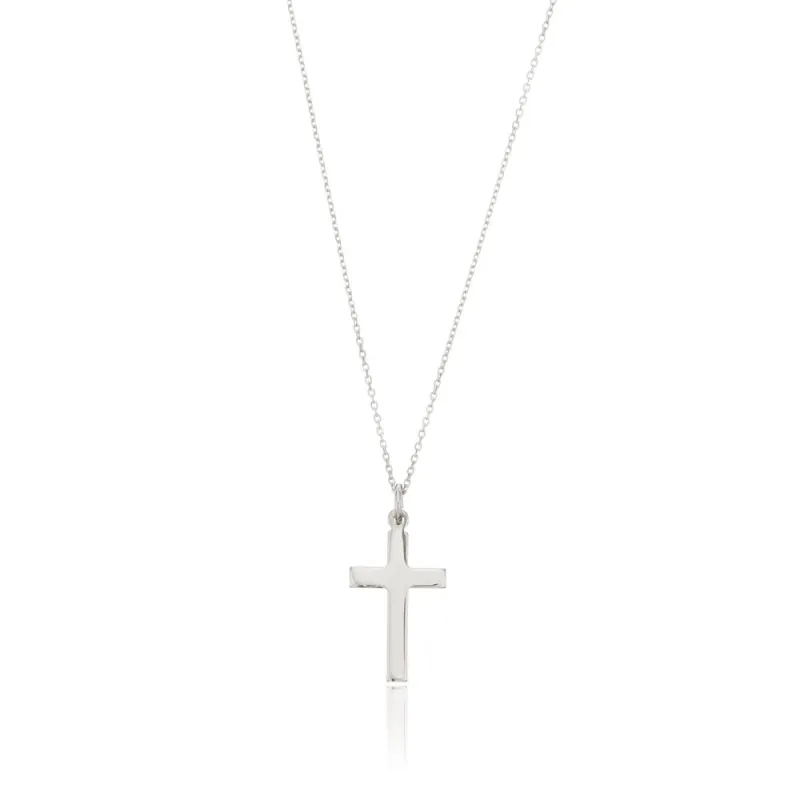 Solid White Gold Cross Necklace sold by Lily & Roo