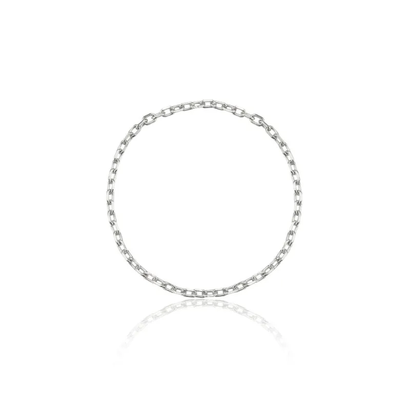 Solid White Gold Chain Ring sold by Lily & Roo