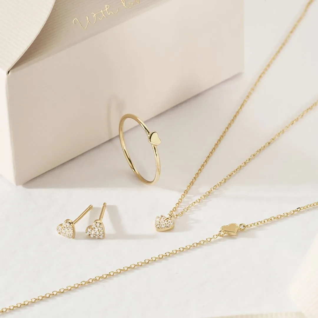 Gold Diamond Style Cluster Heart Stud Earrings sold by Lily & Roo product image thumbnail 5