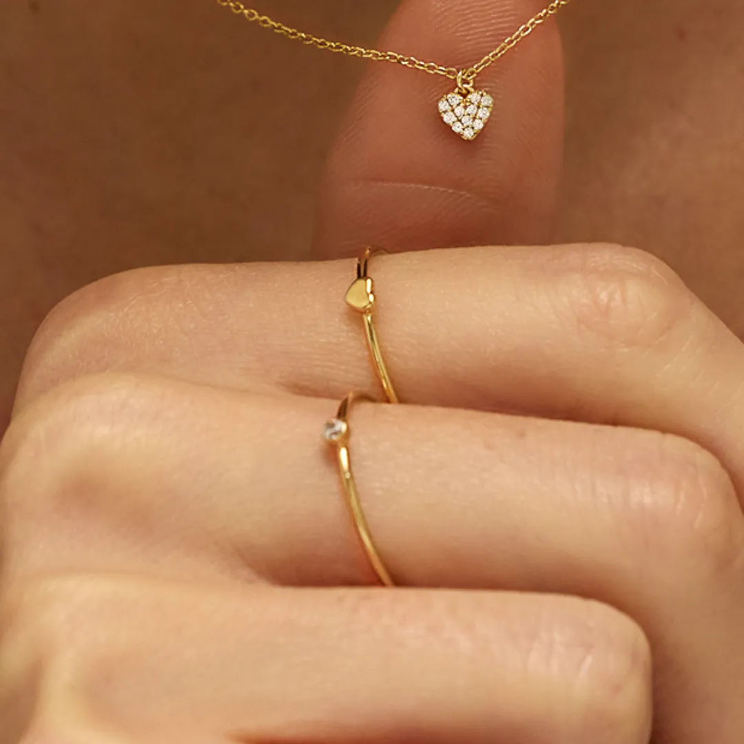 Gold Tiny Heart Ring sold by Lily & Roo product image thumbnail 5