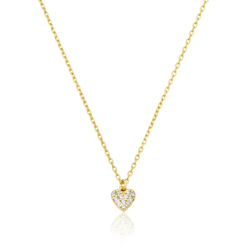 Gold Diamond Style Cluster Heart Necklace sold by Lily & Roo