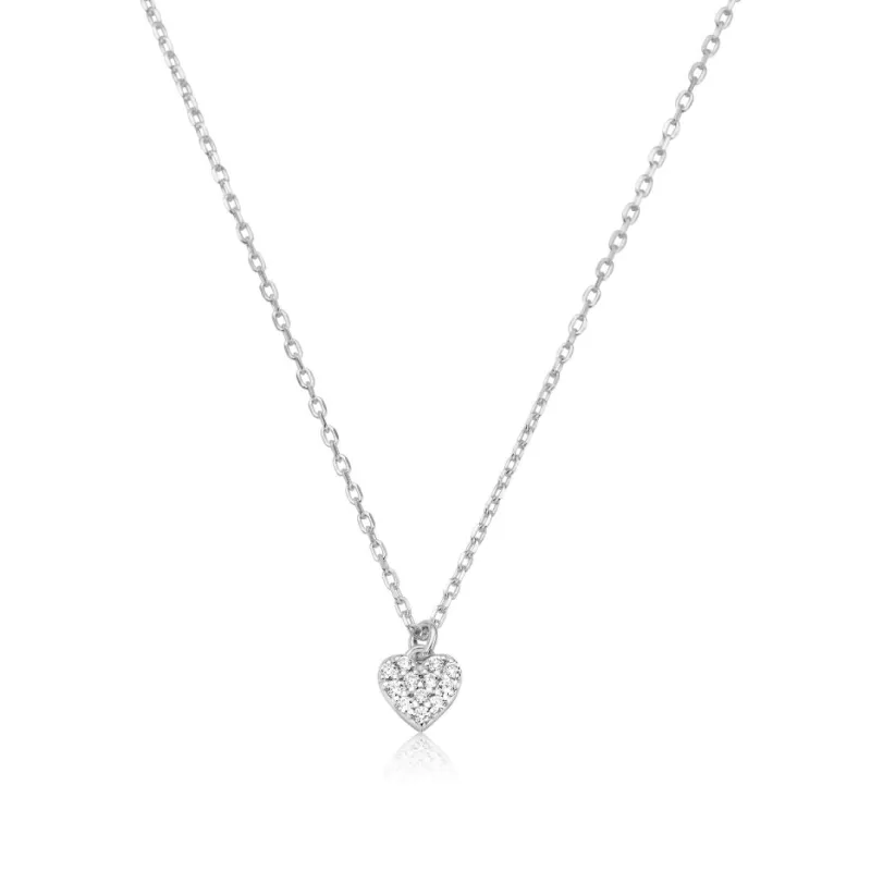 Silver Diamond Style Cluster Heart Necklace sold by Lily & Roo