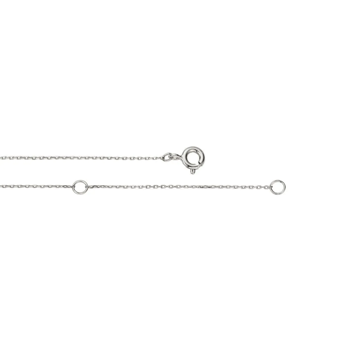 Silver Diamond Style Crescent Disc Necklace sold by Lily & Roo product image thumbnail 4