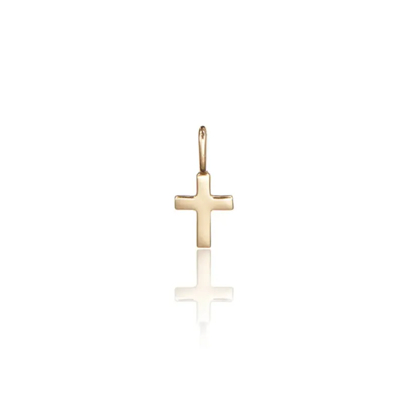 Solid Gold Individual Tiny Cross Charm sold by Lily & Roo