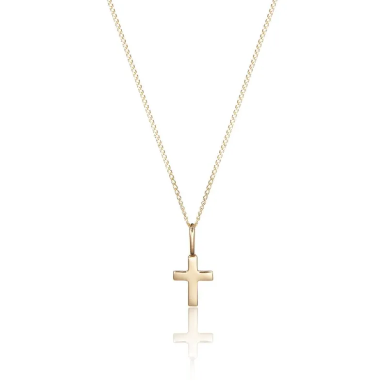 Solid Gold Tiny Cross Necklace sold by Lily & Roo