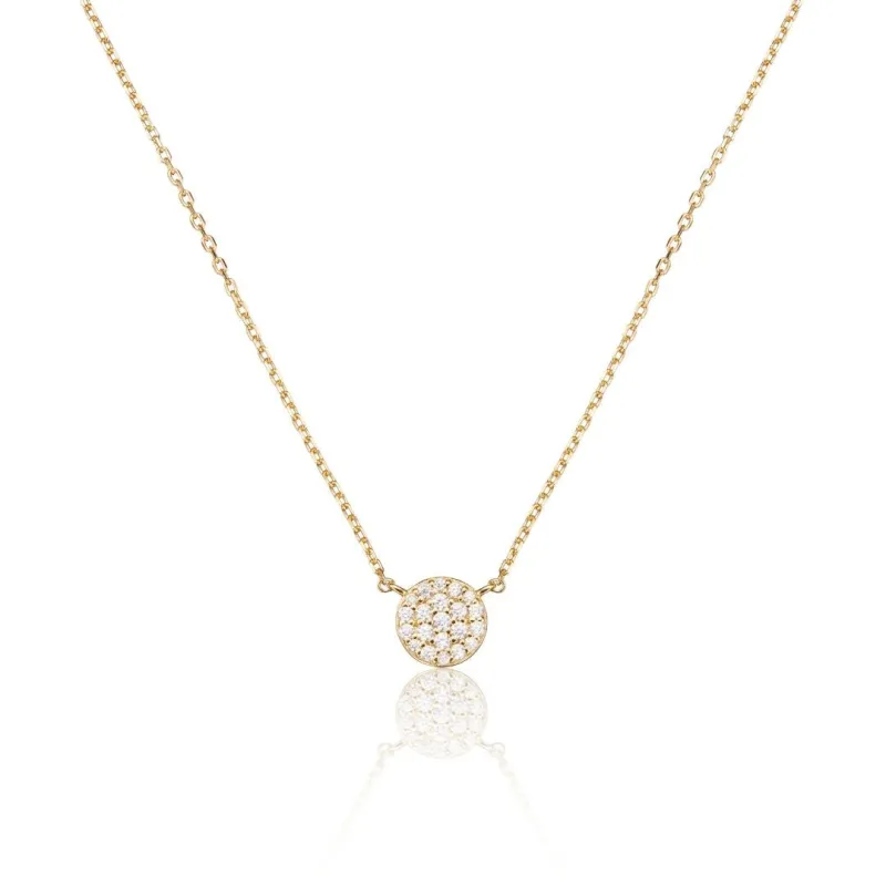 Gold Diamond Style Cluster Circle Necklace sold by Lily & Roo