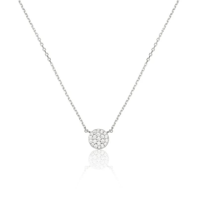 Silver Diamond Style Cluster Circle Necklace sold by Lily & Roo