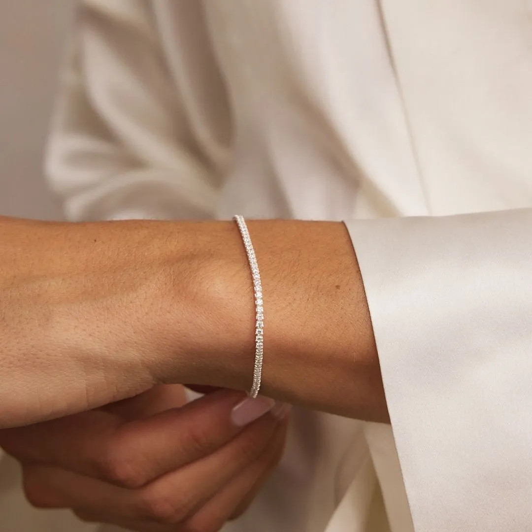 Silver Diamond Style Tennis Bracelet sold by Lily & Roo product image thumbnail 2