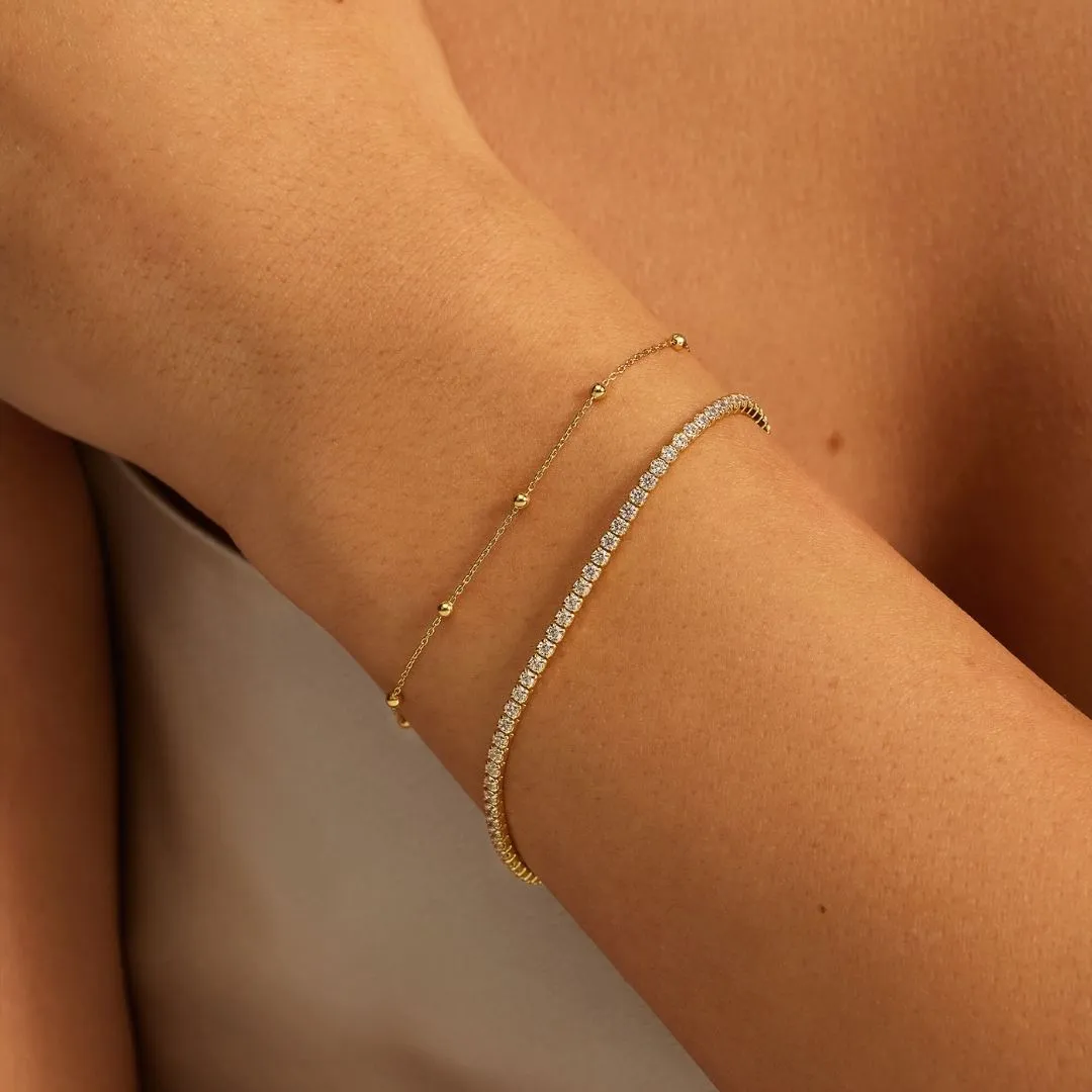 Silver Diamond Style Tennis Bracelet sold by Lily & Roo product image thumbnail 5