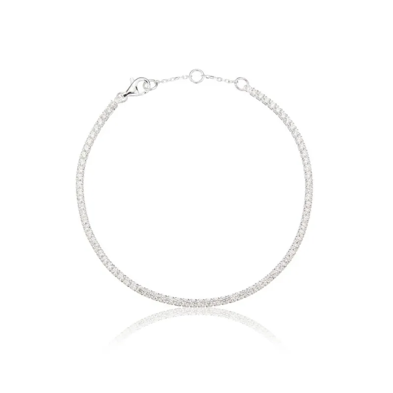 Silver Diamond Style Tennis Bracelet sold by Lily & Roo