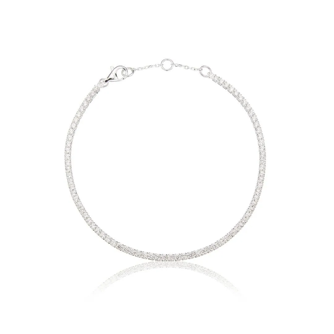 Silver Diamond Style Tennis Bracelet sold by Lily & Roo
