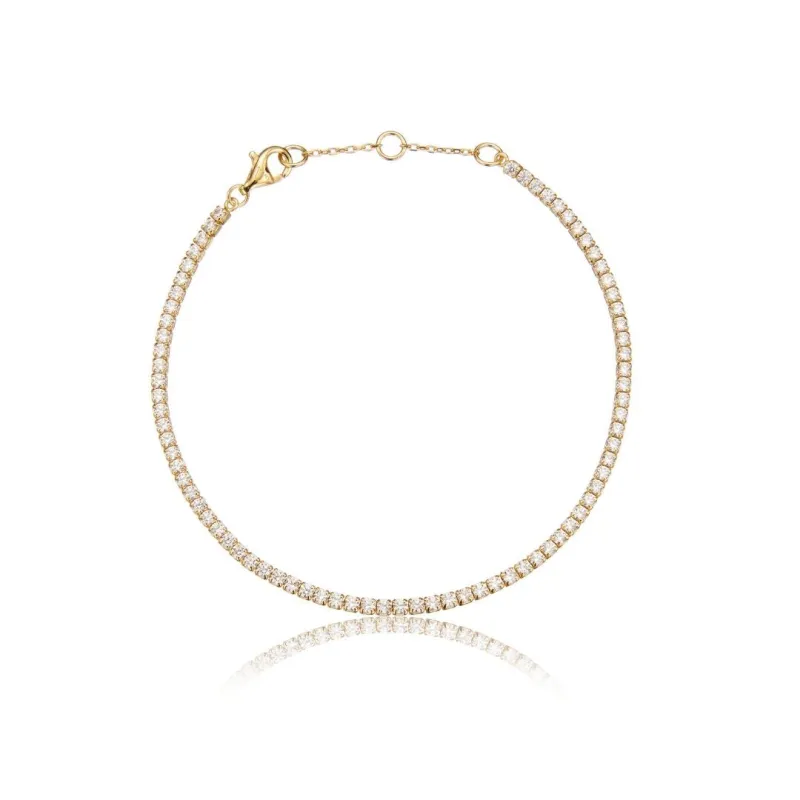 Gold Diamond Style Tennis Bracelet sold by Lily & Roo
