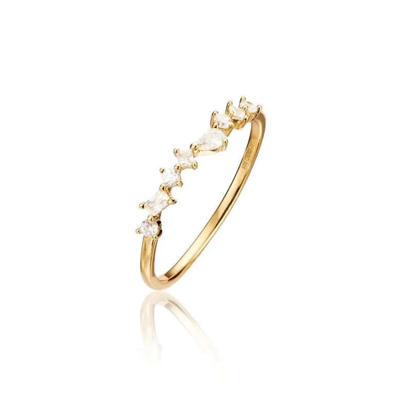 Gold Diamond Style Mixed Cluster Ring made by Lily & Roo