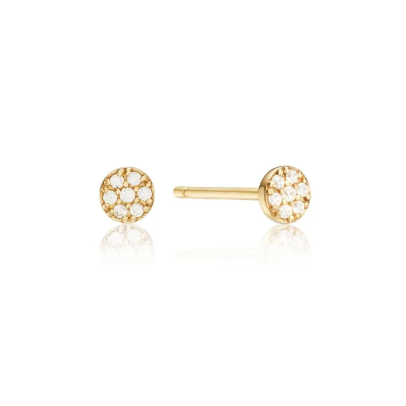 Gold Diamond Style Cluster Circle Stud Earrings sold by Lily & Roo