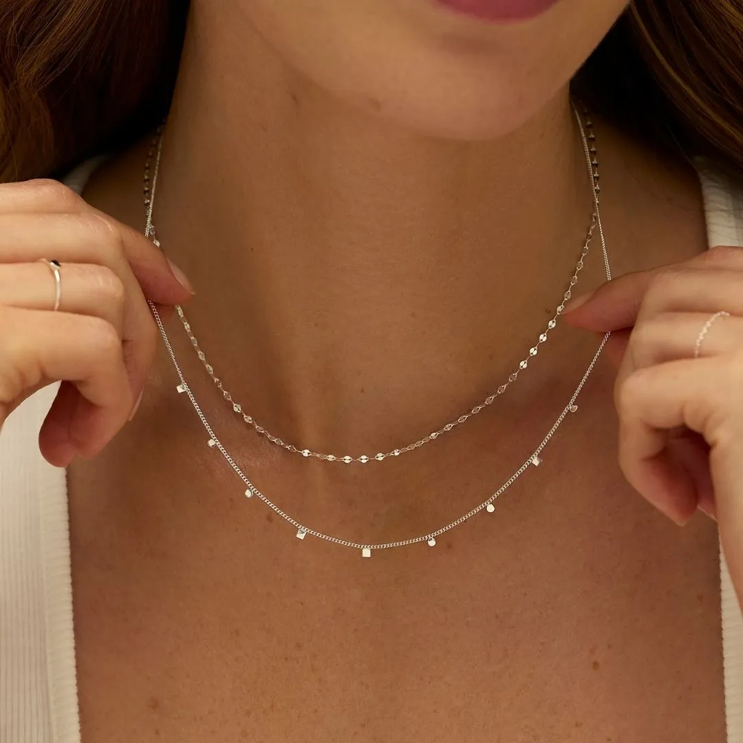 Silver Sparkle Chain Necklace sold by Lily & Roo product image thumbnail 4