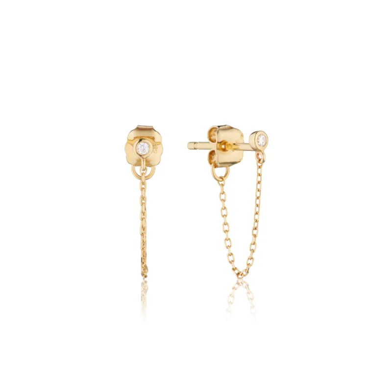 Gold Diamond Style Chain Stud Earrings sold by Lily & Roo