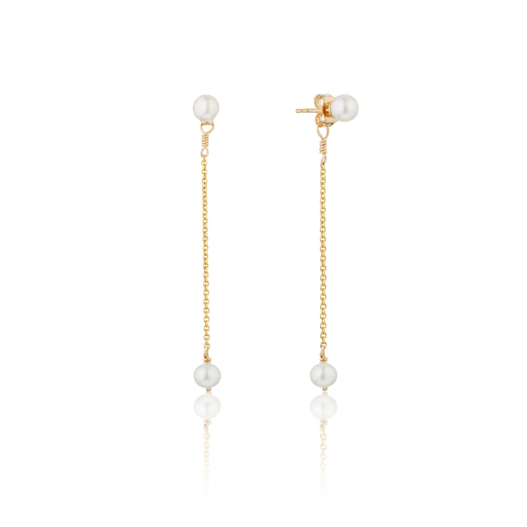 Gold Small Pearl Drop Stud Earrings sold by Lily & Roo