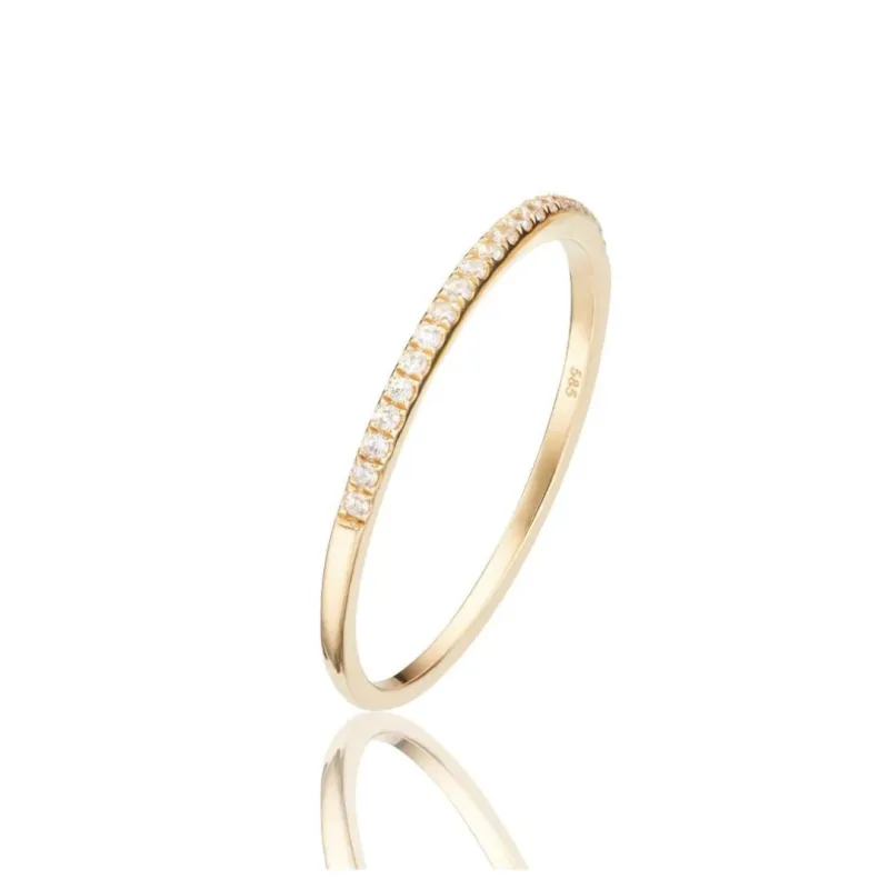 Gold Diamond Style Half Eternity Ring sold by Lily & Roo
