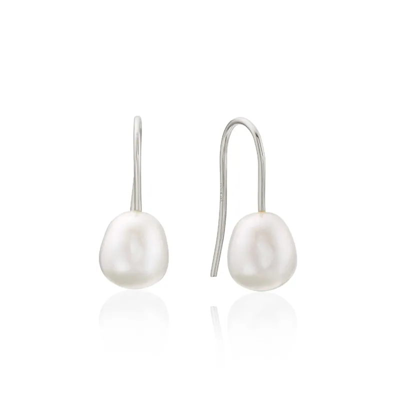 Silver Pearl Drop Hook Earrings sold by Lily & Roo