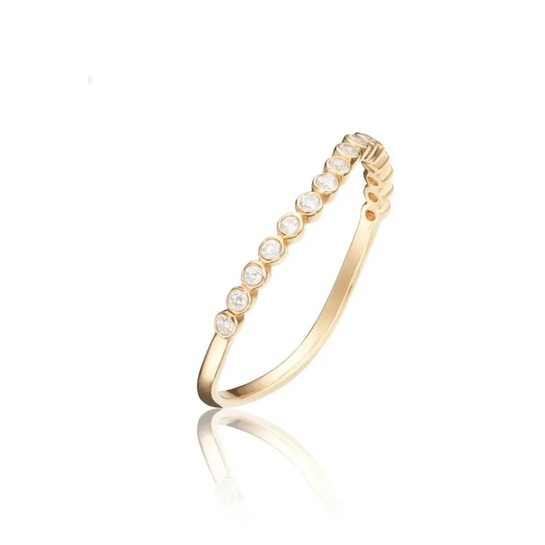 Gold Diamond Style Wave Ring sold by Lily & Roo