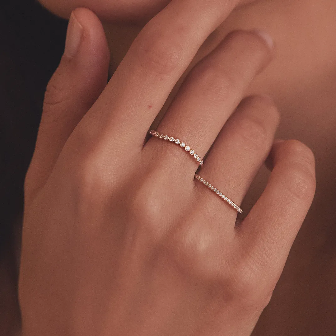 Gold Diamond Style Wave Ring sold by Lily & Roo product image thumbnail 2