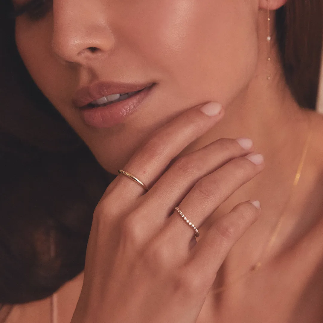 Gold Diamond Style Wave Ring sold by Lily & Roo product image thumbnail 3