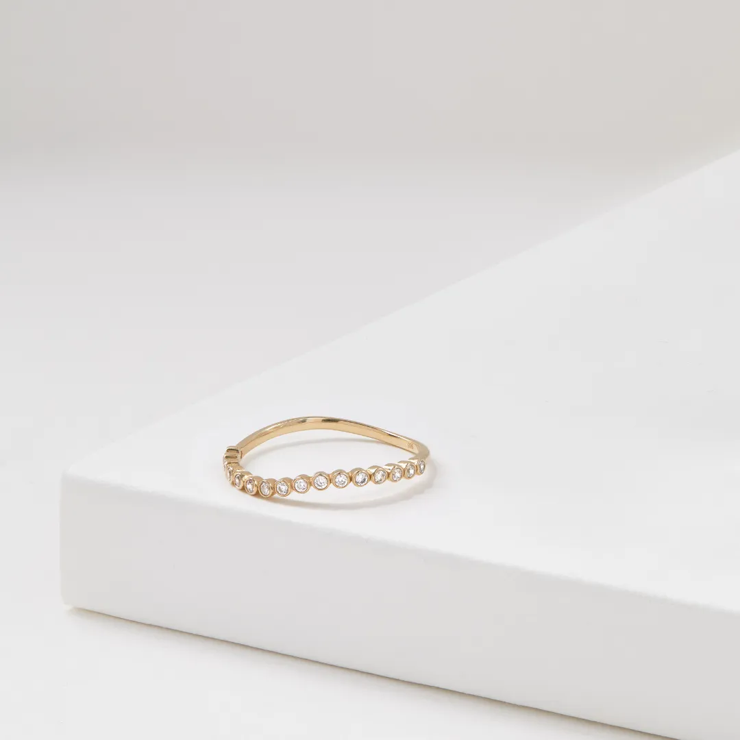 Gold Diamond Style Wave Ring sold by Lily & Roo product image thumbnail 4