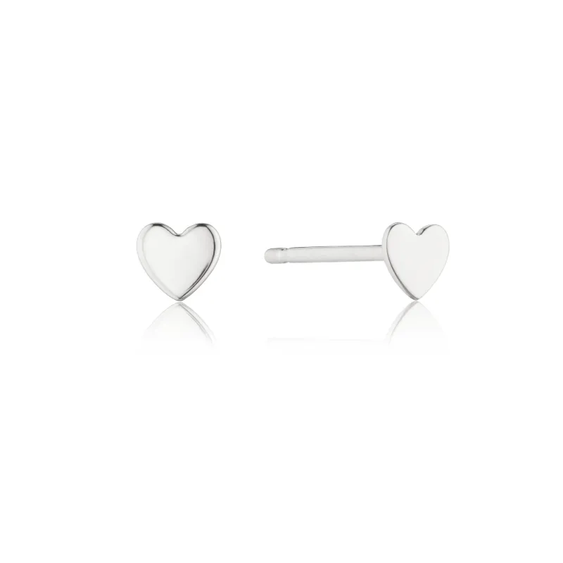 Silver Tiny Heart Stud Earrings sold by Lily & Roo