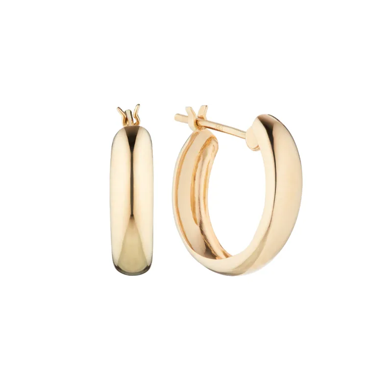 Gold Plain Hoop Earrings sold by Lily & Roo