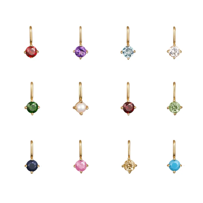 Gold Small Individual Birthstone Charm sold by Lily & Roo