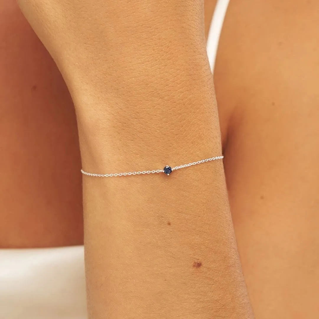 Silver Small Birthstone Pendant Bracelet sold by Lily & Roo product image thumbnail 2