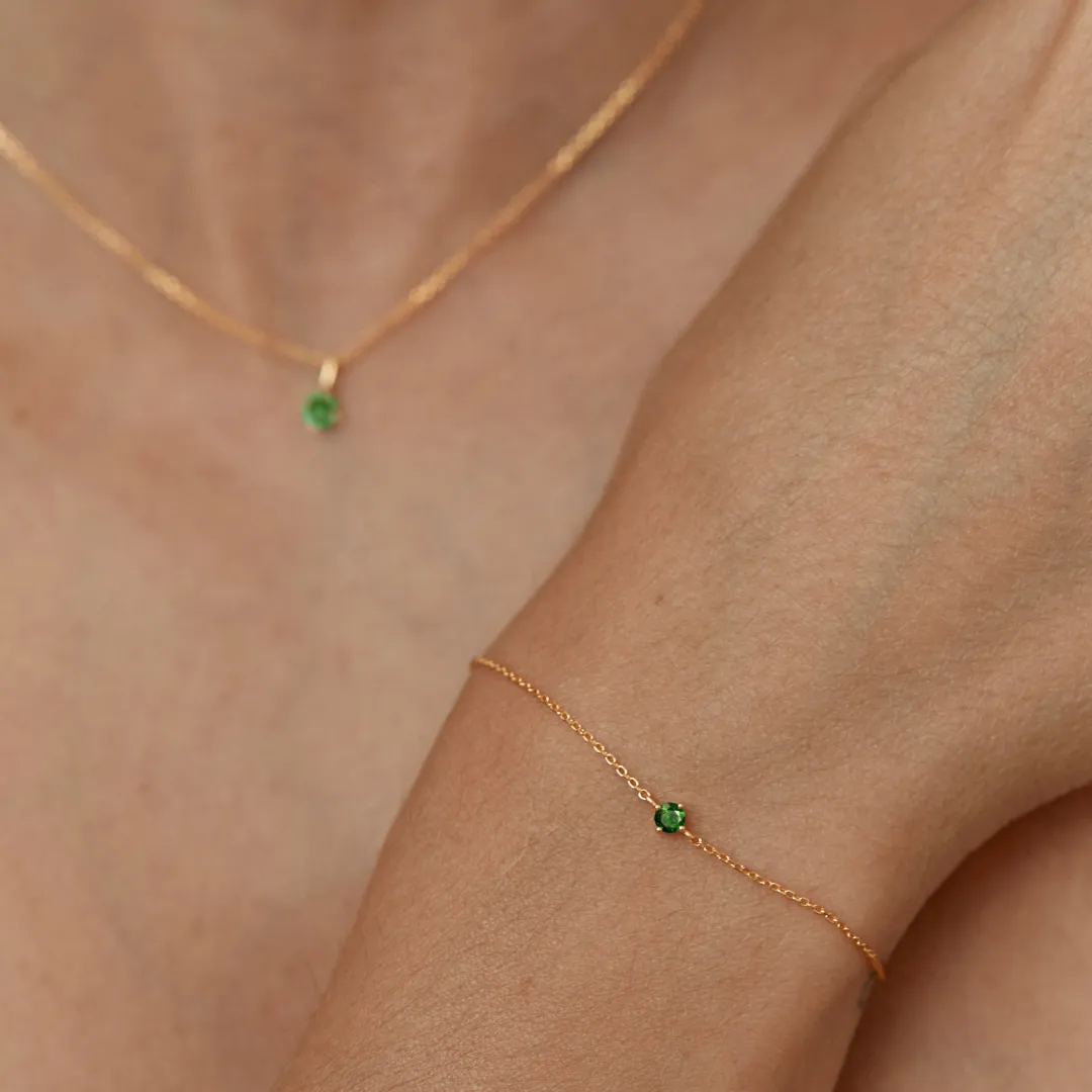 Silver Small Birthstone Pendant Bracelet sold by Lily & Roo product image thumbnail 3