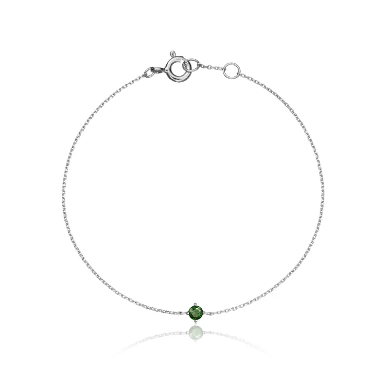 Silver Small Birthstone Pendant Bracelet sold by Lily & Roo
