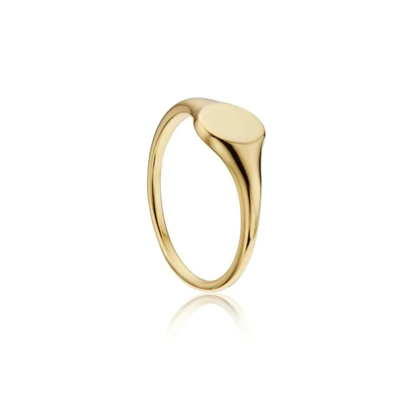 Gold Small Personalised Signet Ring sold by Lily & Roo