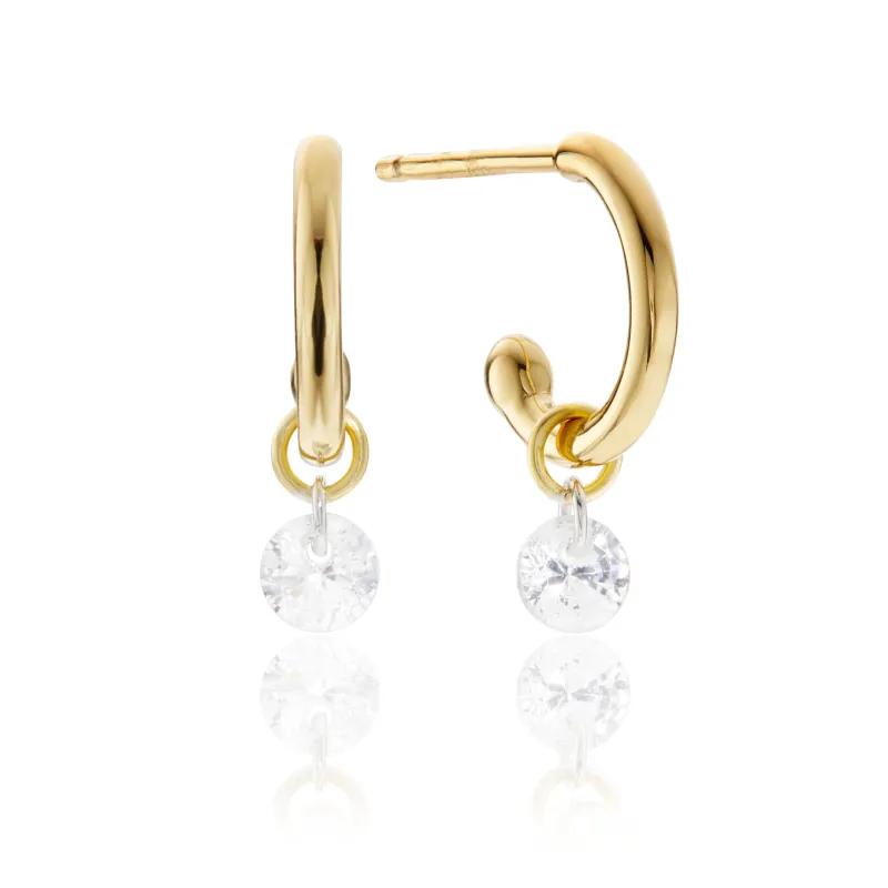 Gold Diamond Style Drop Earrings sold by Lily & Roo