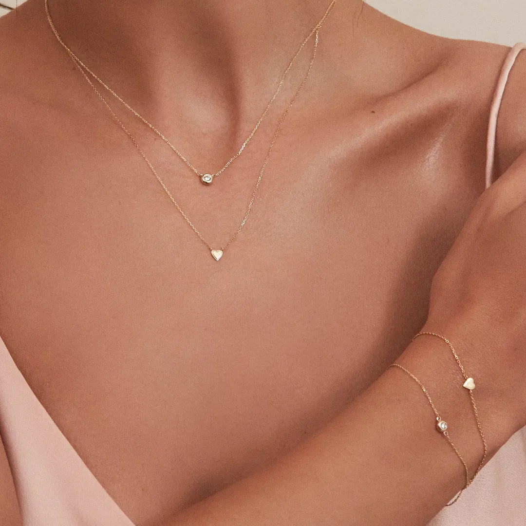 Silver Tiny Heart Bracelet sold by Lily & Roo product image thumbnail 4