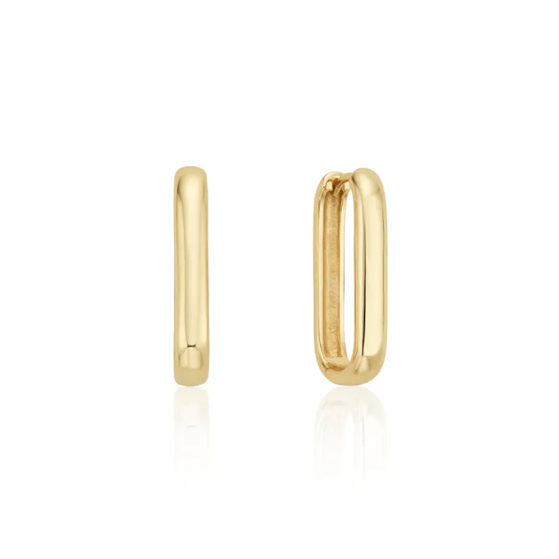 Gold Large Plain Hoop Earrings sold by Lily & Roo