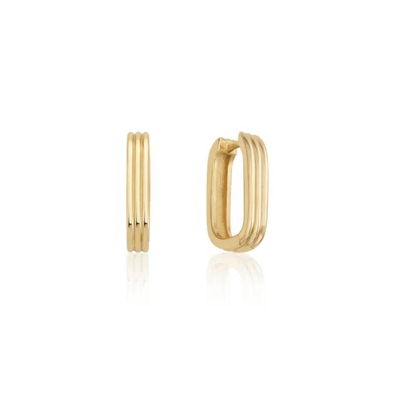 Gold Ribbed Hoop Earrings sold by Lily & Roo
