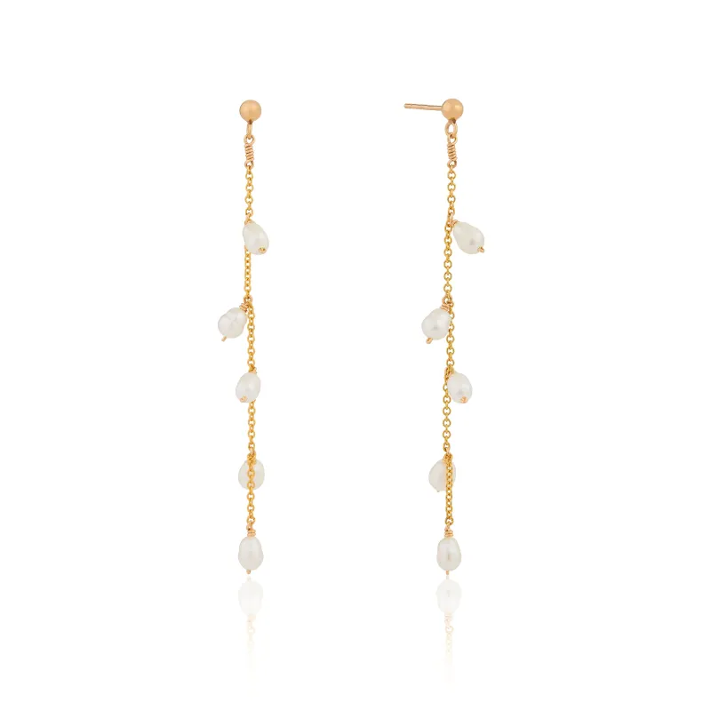 Gold Seed Pearl Drop Earrings sold by Lily & Roo