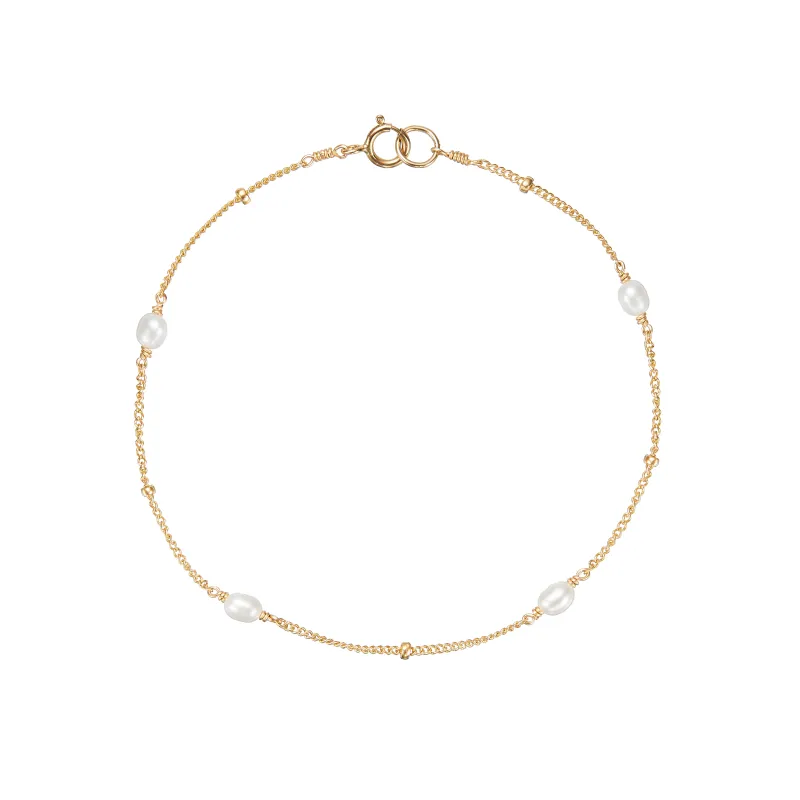 Gold Seed Pearl Satellite Bracelet sold by Lily & Roo