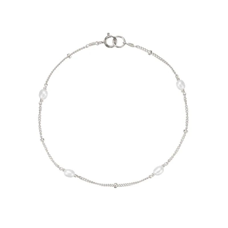 Silver Seed Pearl Satellite Bracelet sold by Lily & Roo