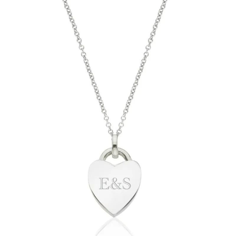 Silver Heart Engraved Necklace sold by Lily & Roo