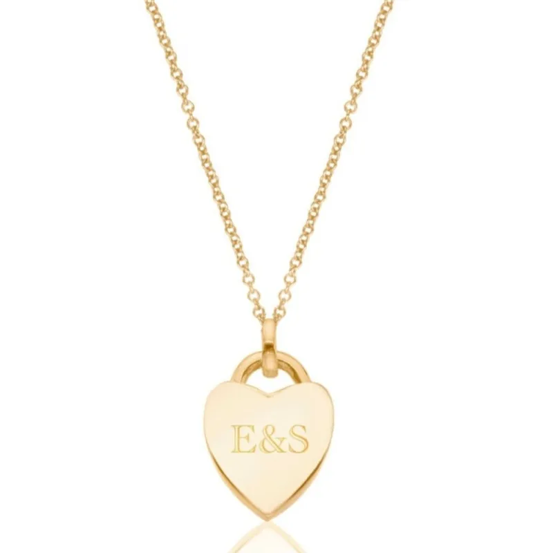 Gold Heart Engraved Necklace sold by Lily & Roo